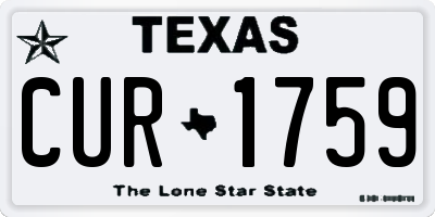 TX license plate CUR1759