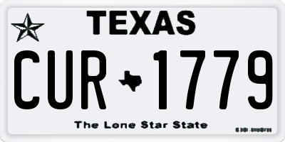TX license plate CUR1779
