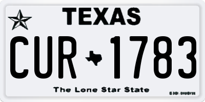 TX license plate CUR1783