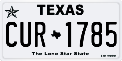 TX license plate CUR1785