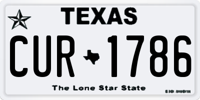 TX license plate CUR1786