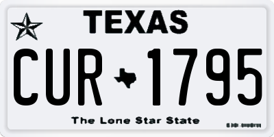 TX license plate CUR1795