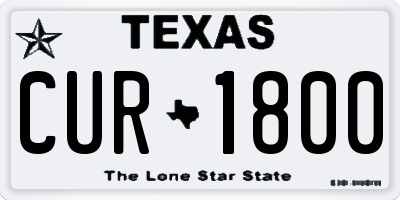 TX license plate CUR1800
