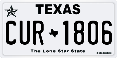 TX license plate CUR1806