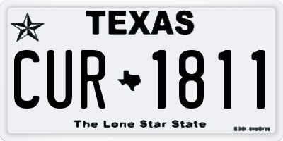 TX license plate CUR1811