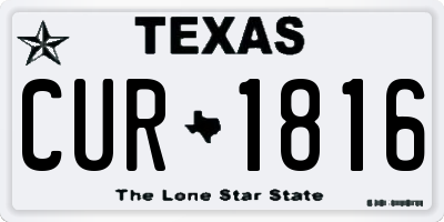 TX license plate CUR1816