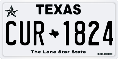 TX license plate CUR1824