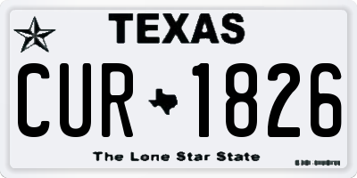 TX license plate CUR1826