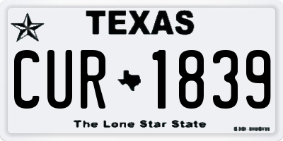 TX license plate CUR1839