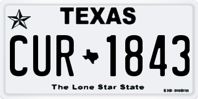TX license plate CUR1843