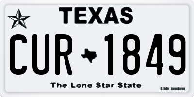 TX license plate CUR1849