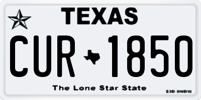 TX license plate CUR1850