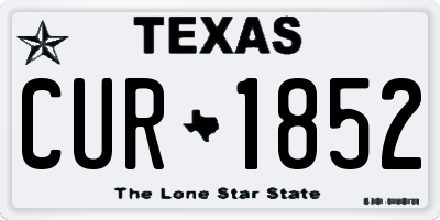 TX license plate CUR1852