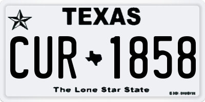 TX license plate CUR1858