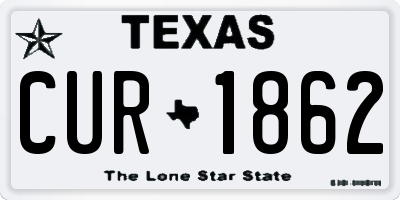TX license plate CUR1862