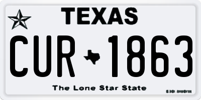 TX license plate CUR1863