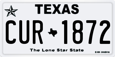 TX license plate CUR1872