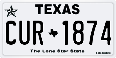 TX license plate CUR1874
