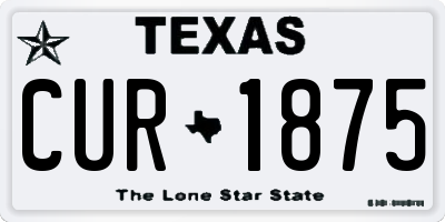 TX license plate CUR1875