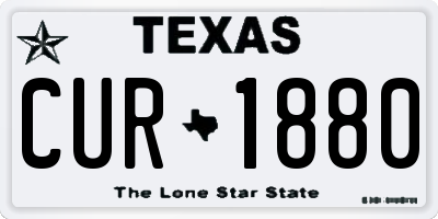 TX license plate CUR1880