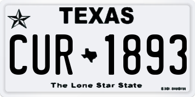 TX license plate CUR1893