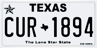 TX license plate CUR1894