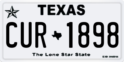 TX license plate CUR1898