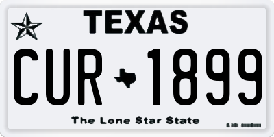 TX license plate CUR1899