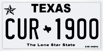 TX license plate CUR1900