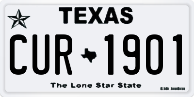 TX license plate CUR1901