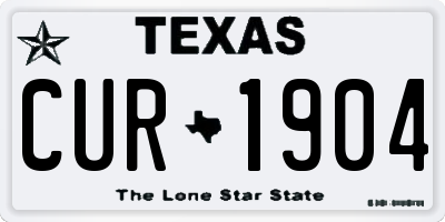 TX license plate CUR1904