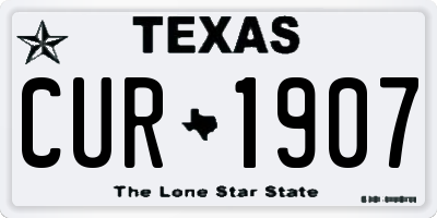 TX license plate CUR1907