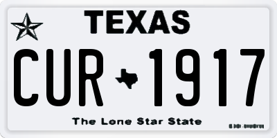 TX license plate CUR1917