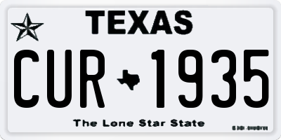TX license plate CUR1935