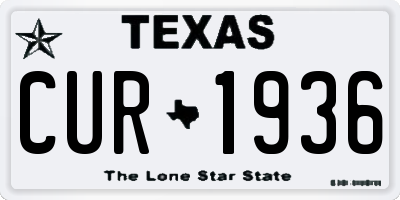 TX license plate CUR1936