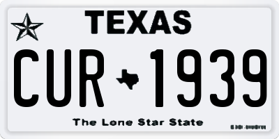 TX license plate CUR1939