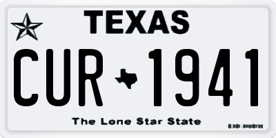 TX license plate CUR1941