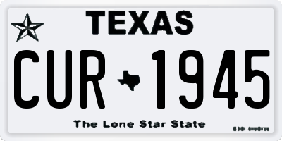 TX license plate CUR1945