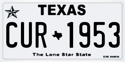 TX license plate CUR1953