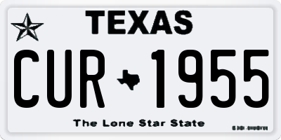 TX license plate CUR1955
