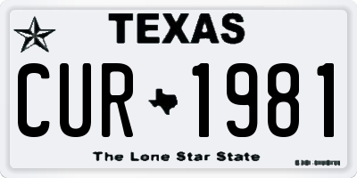 TX license plate CUR1981