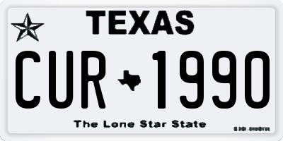 TX license plate CUR1990
