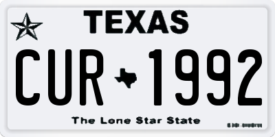 TX license plate CUR1992