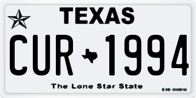 TX license plate CUR1994