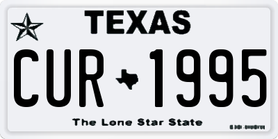 TX license plate CUR1995