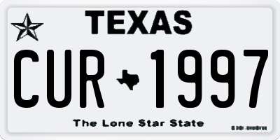 TX license plate CUR1997