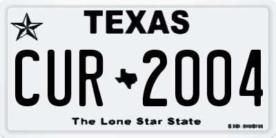 TX license plate CUR2004