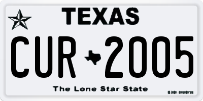 TX license plate CUR2005