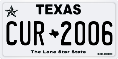 TX license plate CUR2006