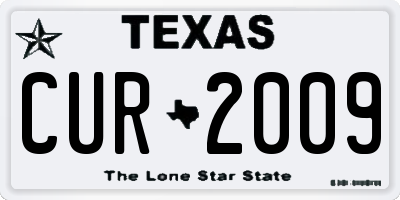 TX license plate CUR2009